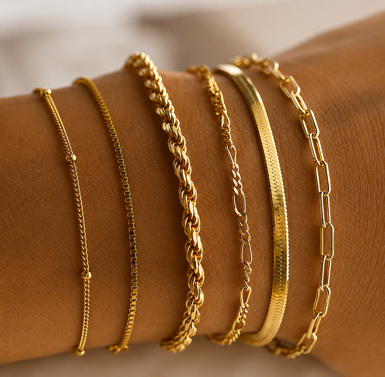 Velara — Gold Stackable Chain Bracelet